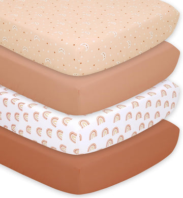 4-Pack Fitted Crib Sheet Set - Super Soft & Breathable Baby Girl or Boy Crib Sheets, Nursery Decor, Fit for Standard