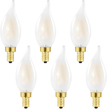 E12 Frosted LED Candelabra Candle Bulb 60W Dimmable 5000K LED Bulb
