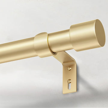 Heavy Duty Curtain Rods for Windows, 1 Inch Gold Curtain Rod Adjustable, Decorative Long Curtains Rods