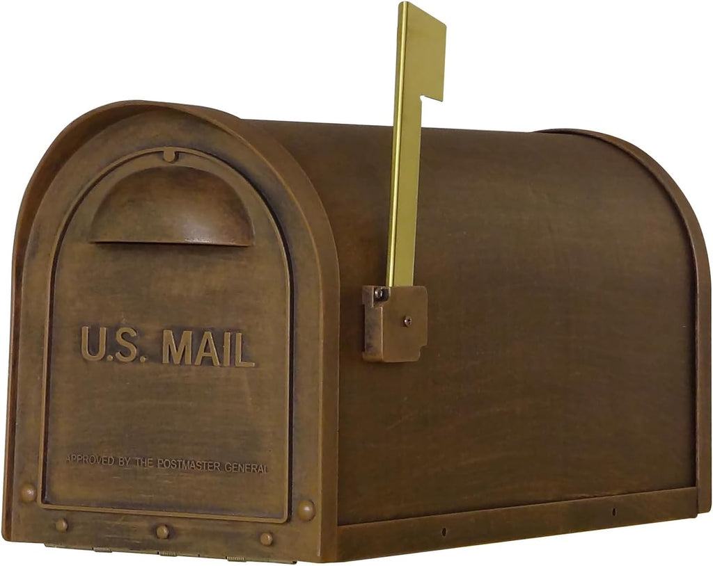 Classic Curbside Mailbox - Copper Aluminum Mailbox for Post Mount