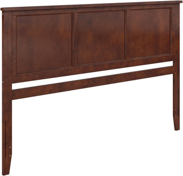 King Solid Wood Panel Headboard, Walnut