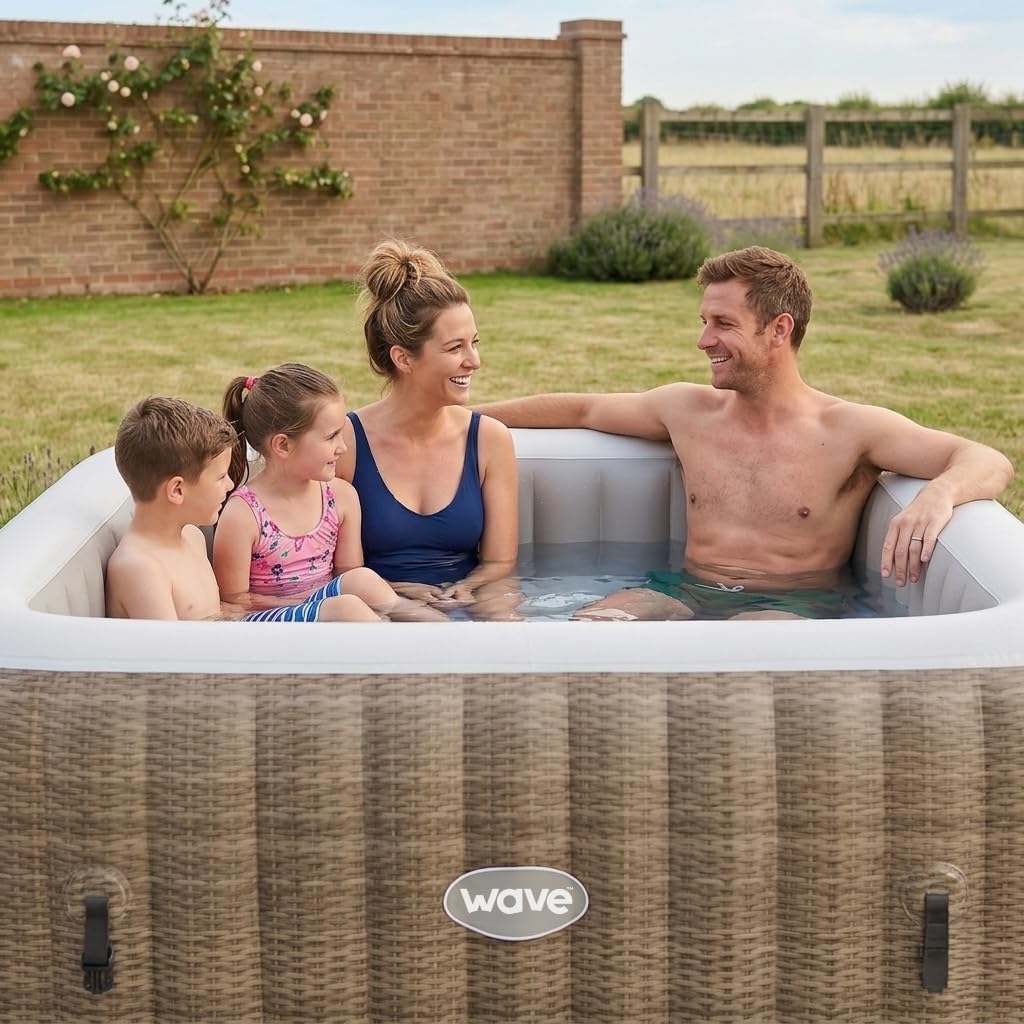 Pacific Inflatable Hot Tub | Square Outdoor Spa | Integrated Eco Heater | 110-130 AquaBubbleTM Massage System