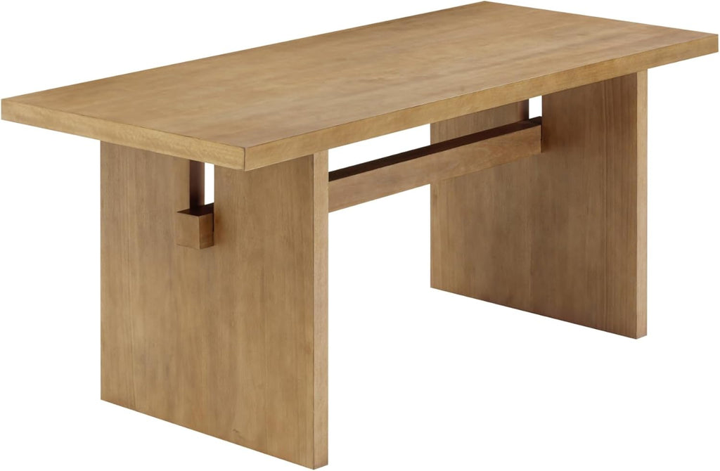 Briggs Modern Dining Table for 6, Small Rectangle Dining Table, Solid Wood in Light Brown Finish