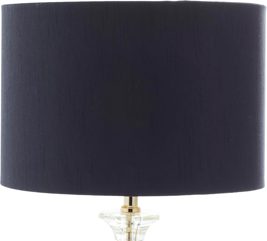 79 Crystal Room Table Lamp Accent Lamp with Gold Accents, Lamp 14" x 14" x 24", Black