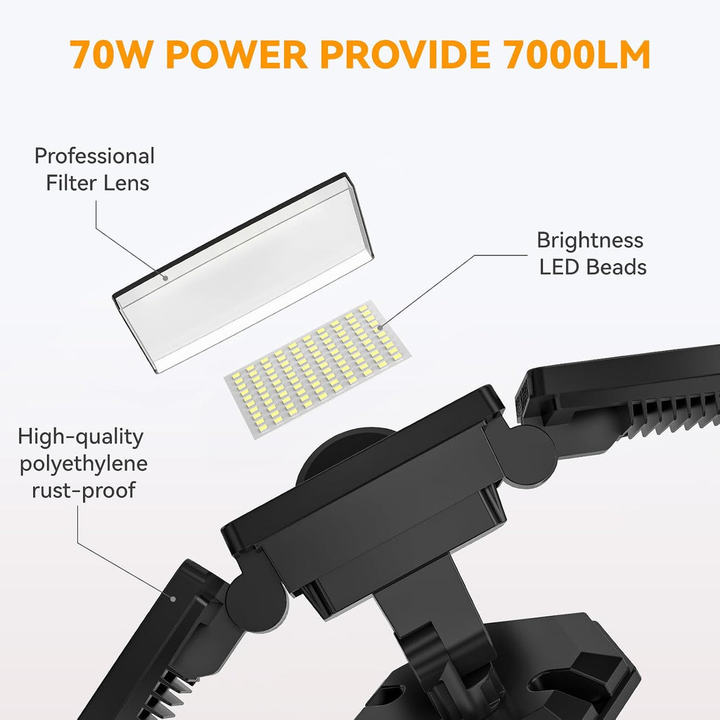 LED Security Lights Motion Sensor Light Outdoor, 7000LM, 6500K, Waterproof, Flood Light Outdoor Motion Detector with