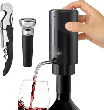 Electric Wine Aerator Pourer Rechargeable Automatic Decanter, with Corkscrew and Vacuum Stopper (Set)