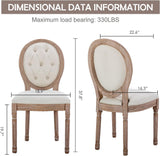 French Country Dining Chairs Set of 4, Vintage Louis-Style Chairs with Carved Solid Wood Frame