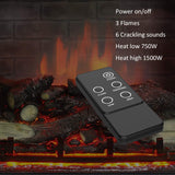 23 Inch Electric Fireplace Insert Heater with Log Speaker, Designed for Cabinet or Mantel Installation, Remote Control, 750W/1500W, Black
