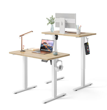 Standing Desk, 32 × 19 Inches Electric Height Adjustable, Sit and Stand Up, Computer Office Desk with Splice Board
