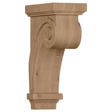 Scroll Wood Corbels, 3 1/4"W x 5"D x 9"H, Maple