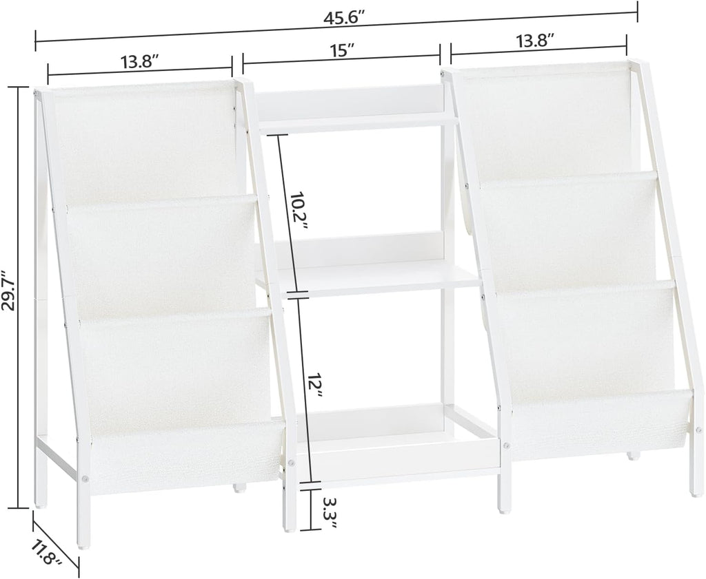 Kids Bookshelf and Toy Organizer, 3-Tier Bookshelf for Kids | Sturdy Kid Bookcase with Storage, Toddler Book Shelf