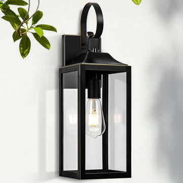 19" Large Outdoor Wall Light, Black Outside Light for House Outdoor Sconce Wall Lighting Fixture