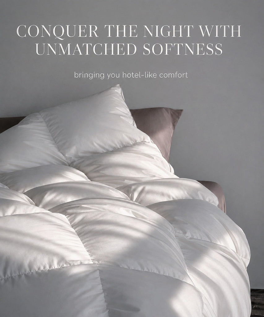 Goose Feather Down Fiber Comforter 100% Cotton Shell King Size Duvet Insert