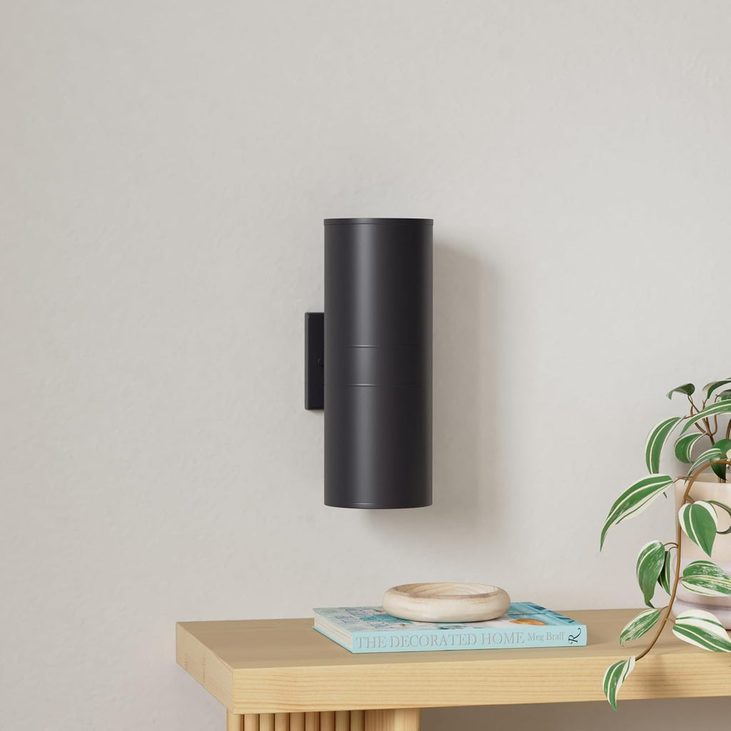 Modern Outdoor Wall Light with Dusk to Dawn Sensor, Exterior Light Fixture Wall Mount Waterproof Anti-Rust Cylinder