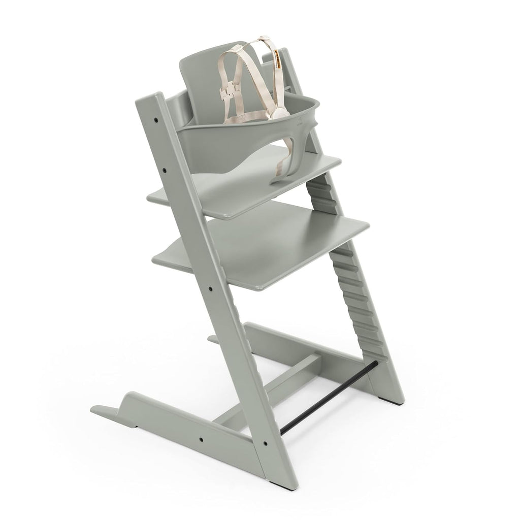 Tripp Trapp High Chair + Baby Set + Harness, Black
