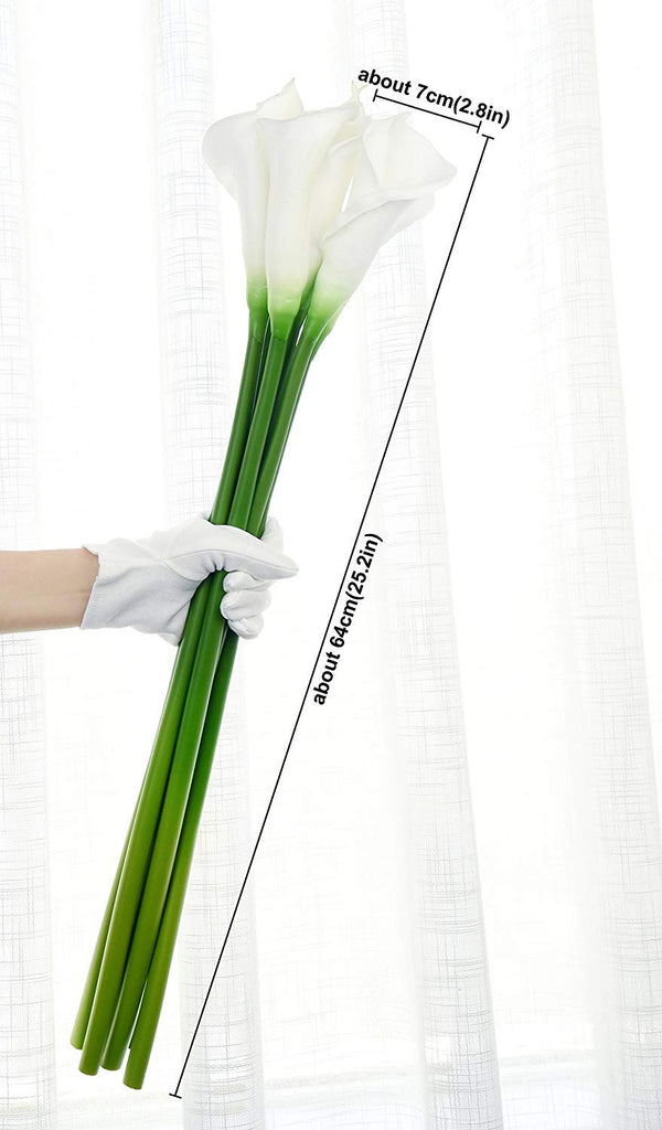 25" Large Handmade Real Touch PU Latex Calla Lilly Artificial Spring Flowers for Floral Arrangements, Bouquets