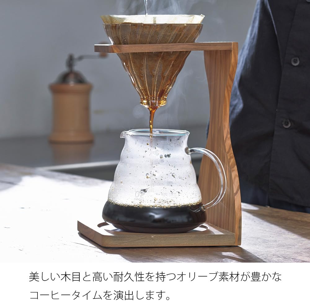 V60 Olive Wood Pour Over Stand Set