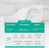 Twin Lightweight Feathers Down Fiber Comforter, Light Warmth Luxury Duvet Insert for Hot Sleepers/Wa