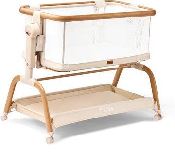 3 in 1 Baby Bassinet,Rocking Bedside Crib Sleeper for Newborns,Adjustable Height Bassinet with Mattress and