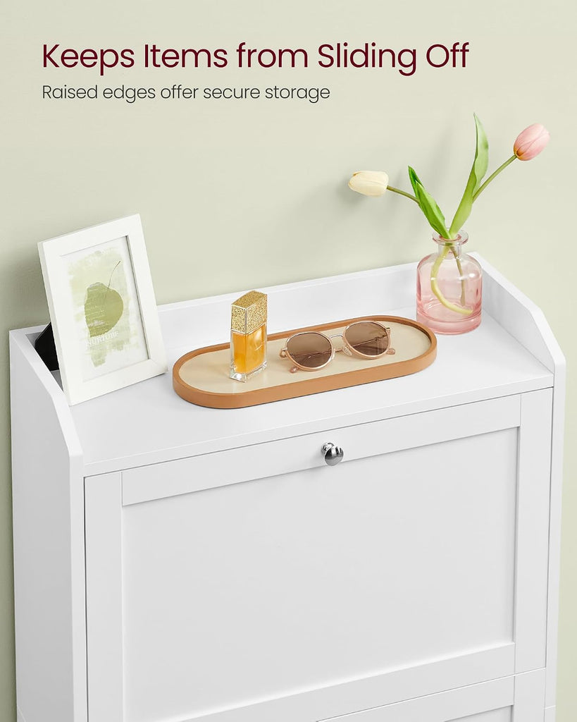 Shoe Cabinet with 3 Flip Drawers, Shoe Organizer, Adjustable and Removable Dividers, Holds 12-20 Pairs, Entryway, 9.4