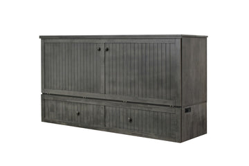 Murphybedz Tuscany Murphy Cabinet Chest Bed with Charging Station 6 Inch (Galaxy Grey, King)