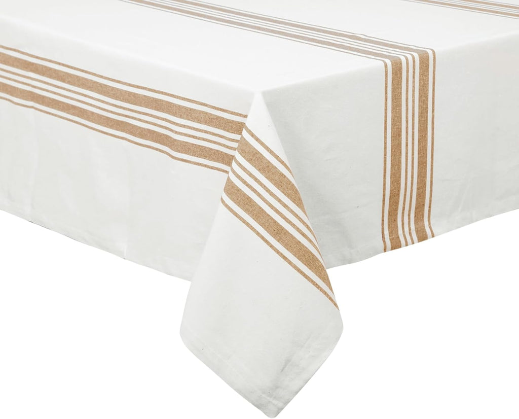 Beige Tablecloths, Cotton Tablecloths for Rectangular, 100% Cotton, Farmhouse Tablecloth, Thanksgivi
