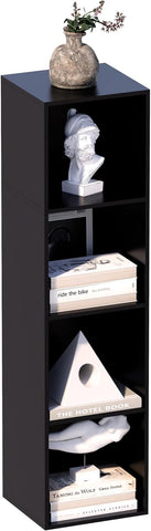 4 Cube Storage Organizer, 4 Tier Cube Low Bookcase Freestanding Storage Display Organizer