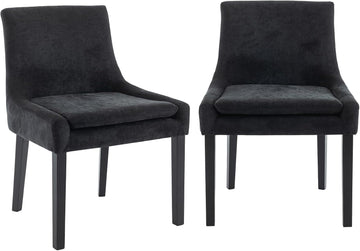 Modern Dining Chairs Set of 2, Upholstered Corduroy Accent Side Leisure Chairs with Mid Back and Wood Legs for Living