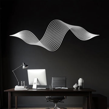 Abstract Wave Metal Wall Art, Large Abstract Wall Decor, Minimalist Wall Sculpture, Modern Metal Wall Decor