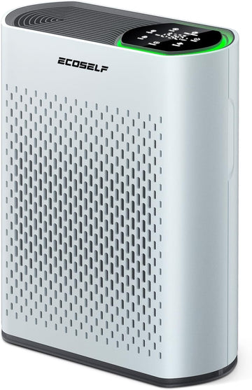 Air Purifier for Large Room, Cleans 2,400 ft² in 30 Mins, 3-Stage True HEPA, 360° Airflow, Large Tou