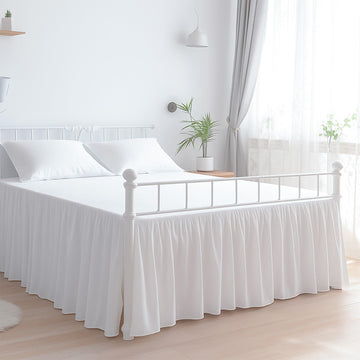 Premium Microfiber Ruffled Bed Skirt, 21" Drop with Split Corners, Soft Wrinkle Free Bedskirt with Platform
