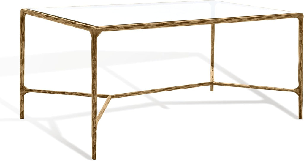 Couture Collection Jessa Brass Metal/Glass Top Rectangle Coffee Table (Fully Assembled)