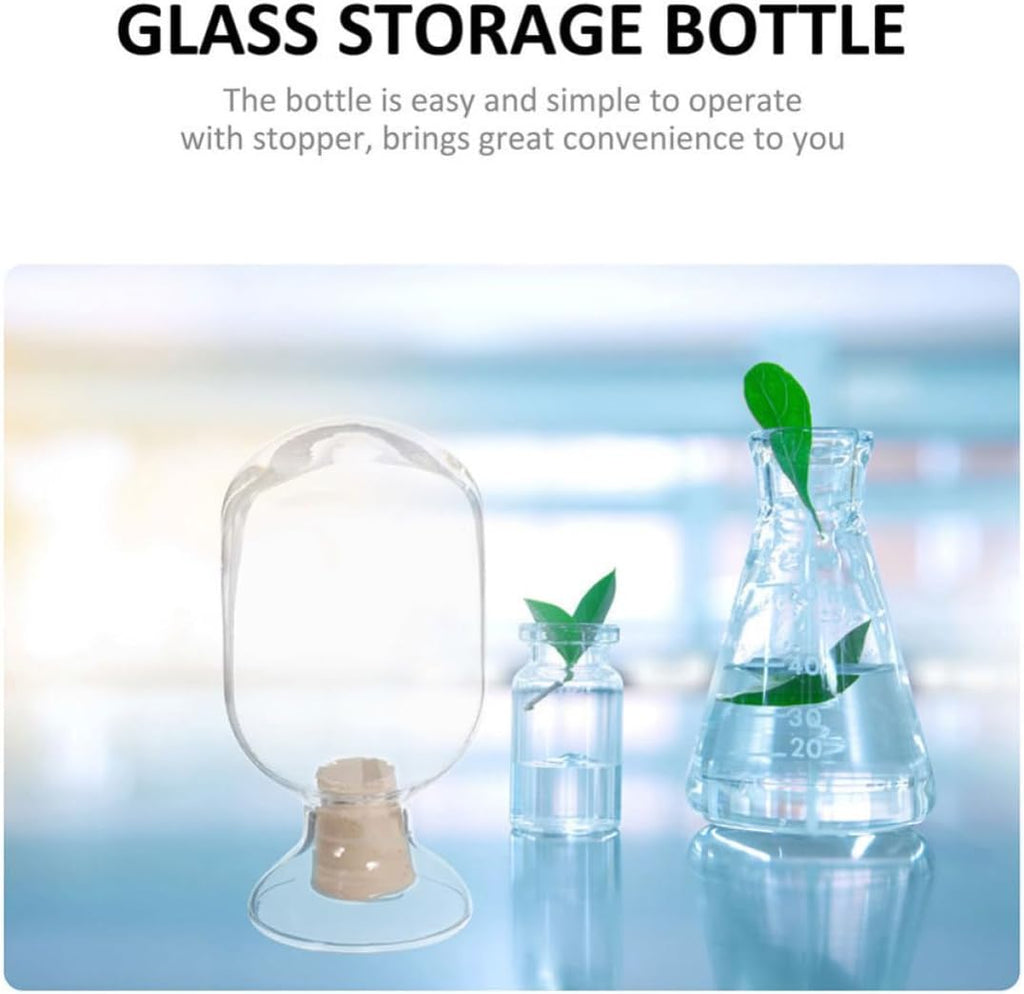 Glass Storage Bottles for Storing Decorative Matches with Lid Design and Displaying Small Items, Glass - Set of 3