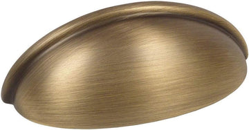 25 Pack 783BAB Brushed Antique Brass Cabinet Hardware Bin Cup Drawer Cup Pull - 3" Inch (76mm) Hole Centers