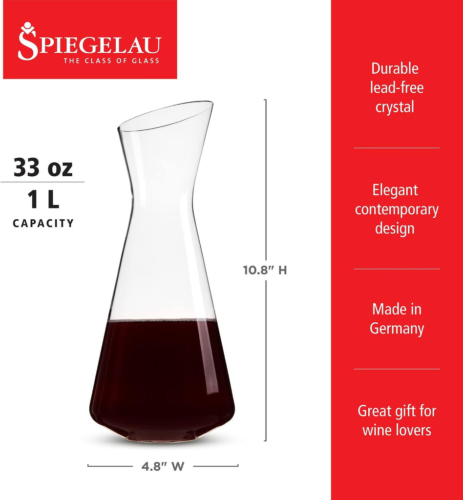 Style Crystal Wine Decanter, Elegant Carafe for Red and White Wine, Modern Glass Pitcher Gifts, Housewarming, Hosting
