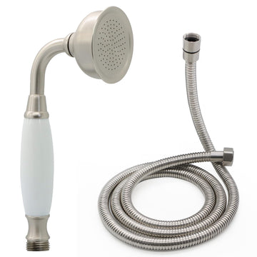 Vintage Handheld Shower Head with 59" Flexible Hose, Brushed Nickel