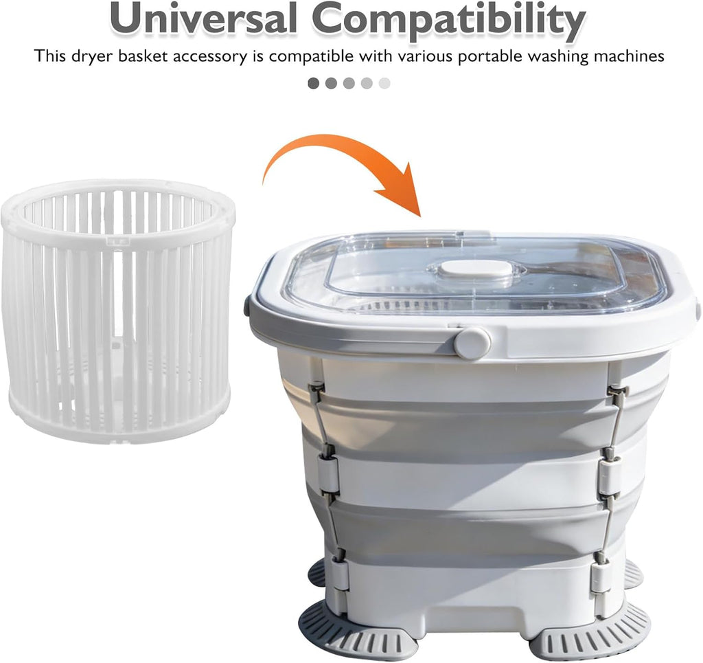 Spin Dryer Basket Replacement: Plastic Laundry Accessory Basket or Portable Foldable Washing Machine Collapsible Mini