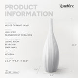 20.6" Modern Ceramic Table Lamp, Fully Dimmable Modern Bedside Lamps and Nightstand, White Translucent Ceramic Shade