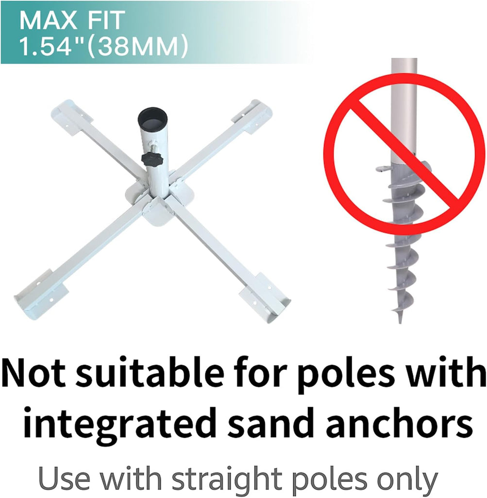 Foldable Portable Beach Umbrella Stand-Portable Patio Umbrella Base Holder,Outdoor Sunshade Anchor,with Weight Bag,Rust