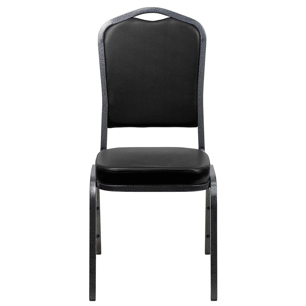 Crown Back Stackable Banquet Chair, Silver, 4-Pack