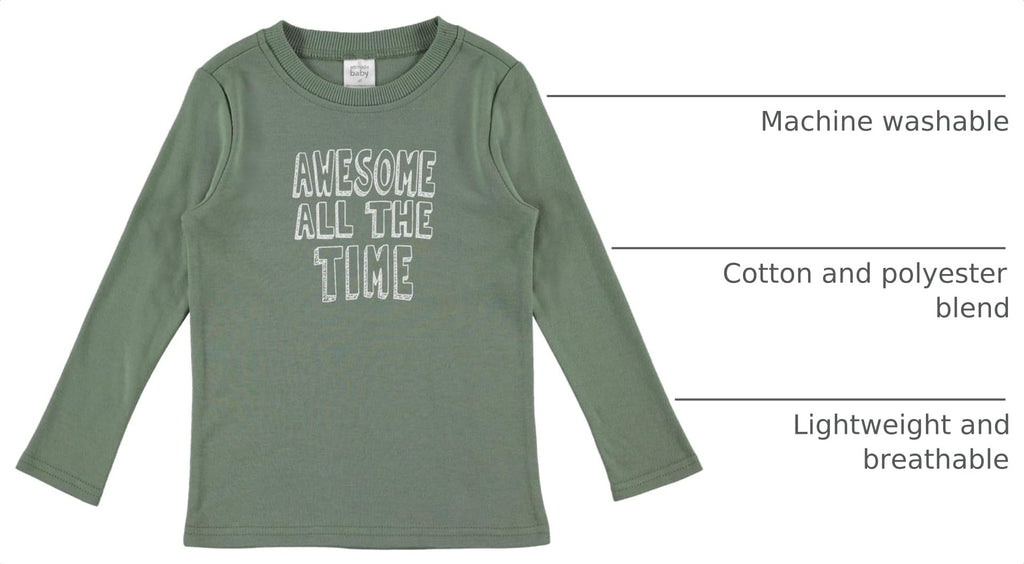 Pack Baby Boy Long Sleeve Shirt - Basic Tshirt Tops, Light Undershirt - Solid, Striped & Statement Tees