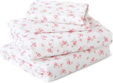 4 Piece Sheet Set, Soft Breathable Bed Sheet Set for Bedroom with Deep Pocket Up to 16", Wrinkle-Free & Cooling