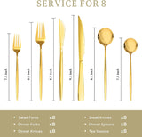 Silverware Set 48-Piece Gold Flatware Set with Steak Knives Food-Grade Stainless Steel Cutlery Set for 8 Mirror