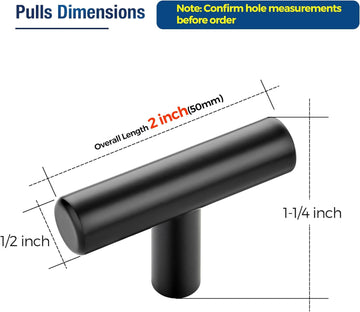 3 Pack Cabinet Knobs, Black Cabinet Handles, 2in Kitchen Cabient Knobs, Single Hole Drawer Knobs Drawers