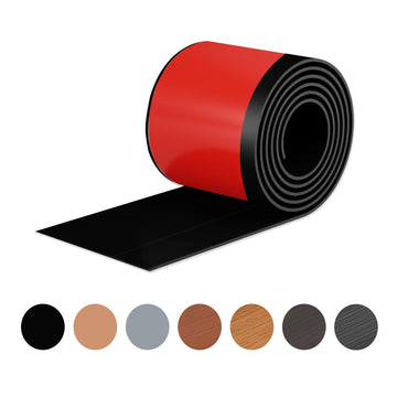 Black Wall Molding Trim 6 Inch x 40 Feet, Wall Base Baseboard Molding Trim Flexible Self Adhesive Rubber Moulding