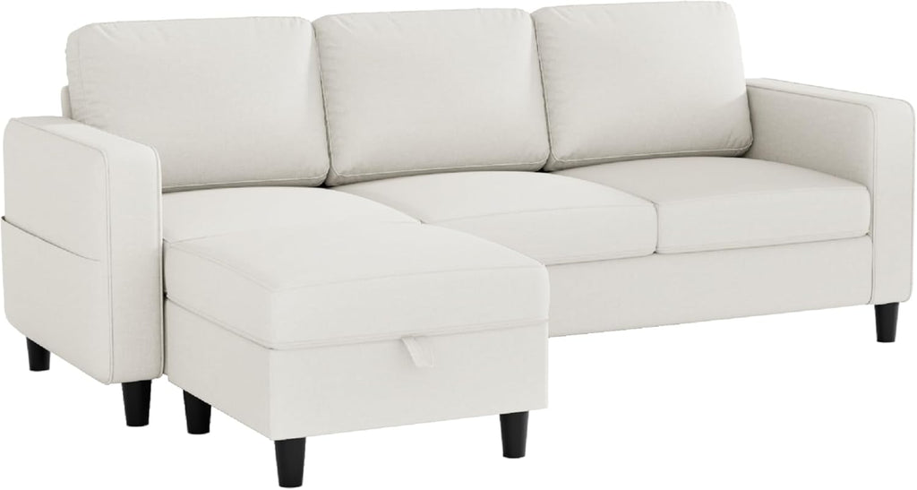 Sectional Couches for Living Room Convertible 3 Seater Sofas 78" L Shaped Couch with Removable Storage Ottoman Modern
