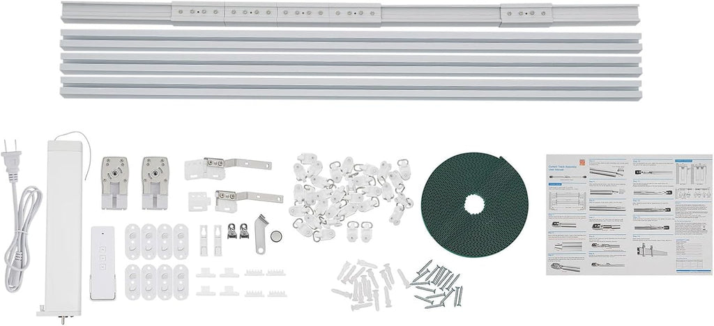 Smart Curtain Track with Remote Control, Motorized Curtain Rod Smart Electric Drape Track System 88.18lbs Capacity