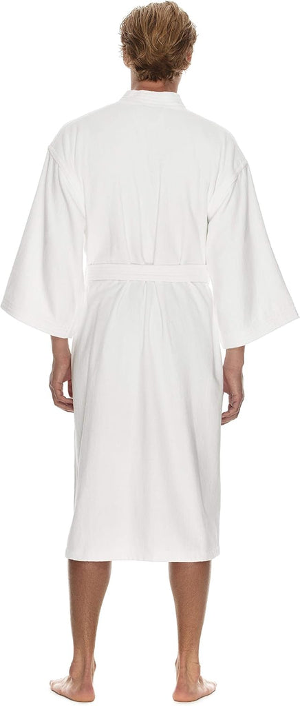 Terry Men's Terry Cloth Bathrobe, 100% Cotton White Hotel Spa Robe | Plush, absorbent towel robe