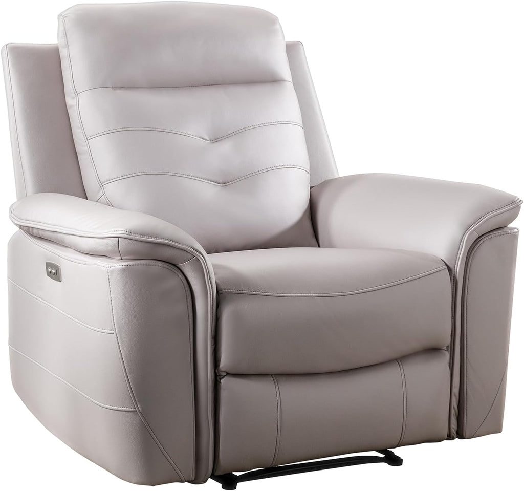 Power Recliner Chair for Adults with USB Charging, Breathable Faux Leather Oversized Electric Recliners, Single