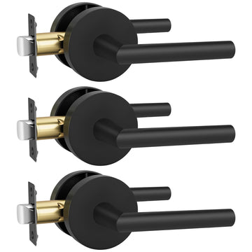 Passage Matte Black Closet Door Handles Interior 3 Pack